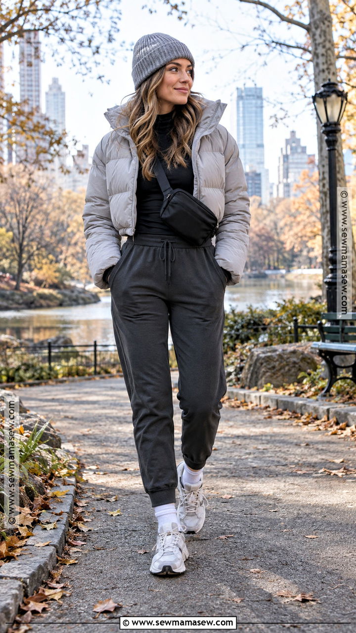 Lululemon Joggers And Cropped Puffer Outfit - 20 fall lululemon outfits