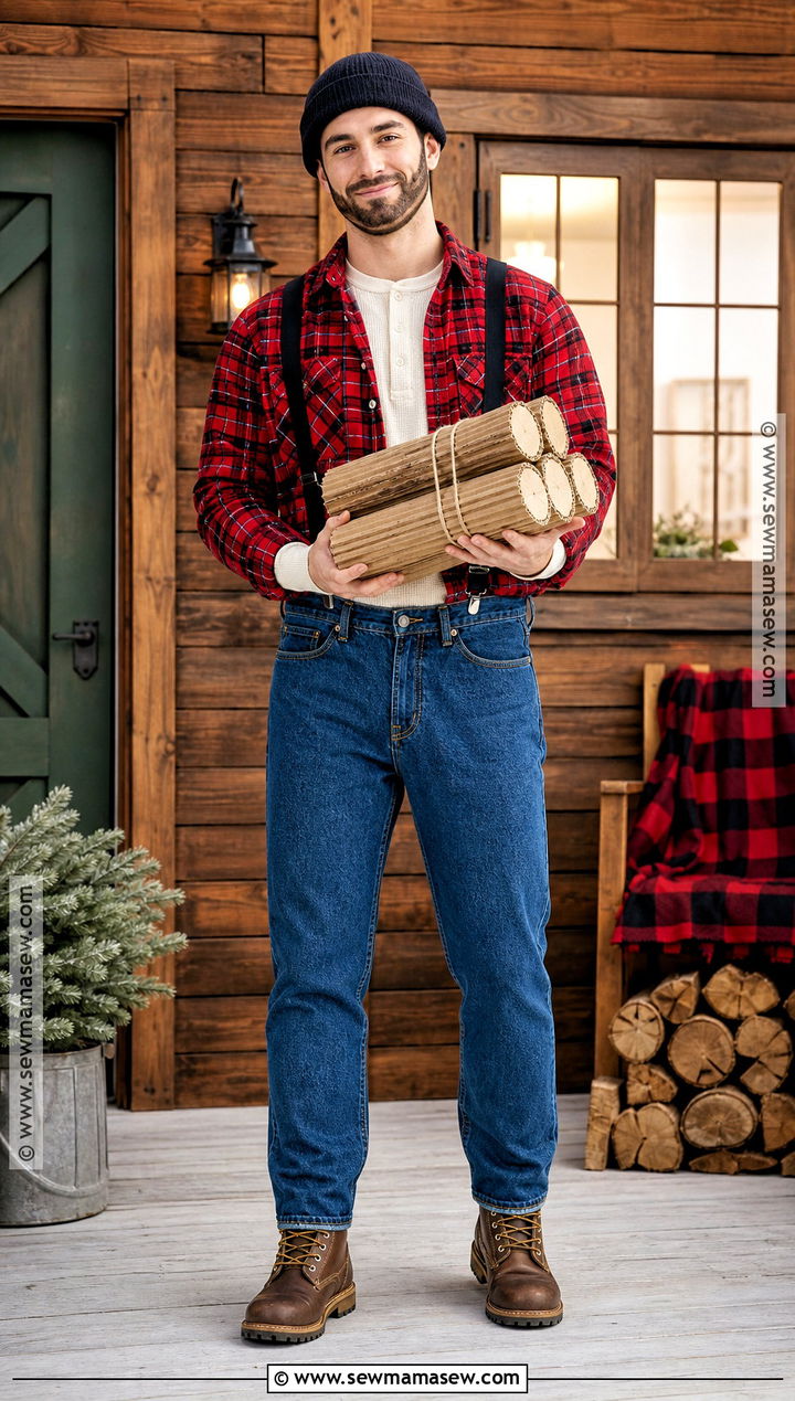 Lumberjack Costume With Flannel Shirt - 30 closet costumes last minute