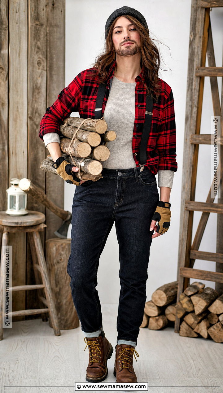 Lumberjack Costume With Flannel Shirt - 30 Masc Halloween Costumes for Women