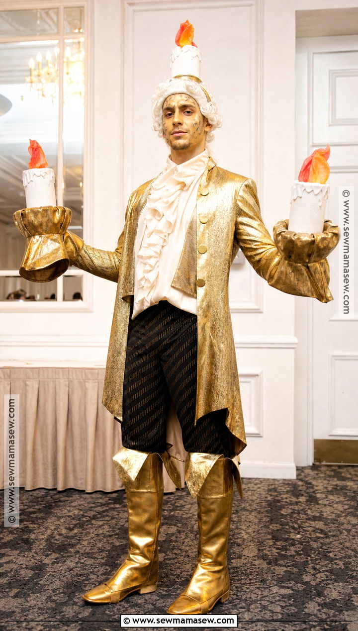 Lumiere Gold Candelabra Costume - 40 Beauty And The Beast Costume Ideas