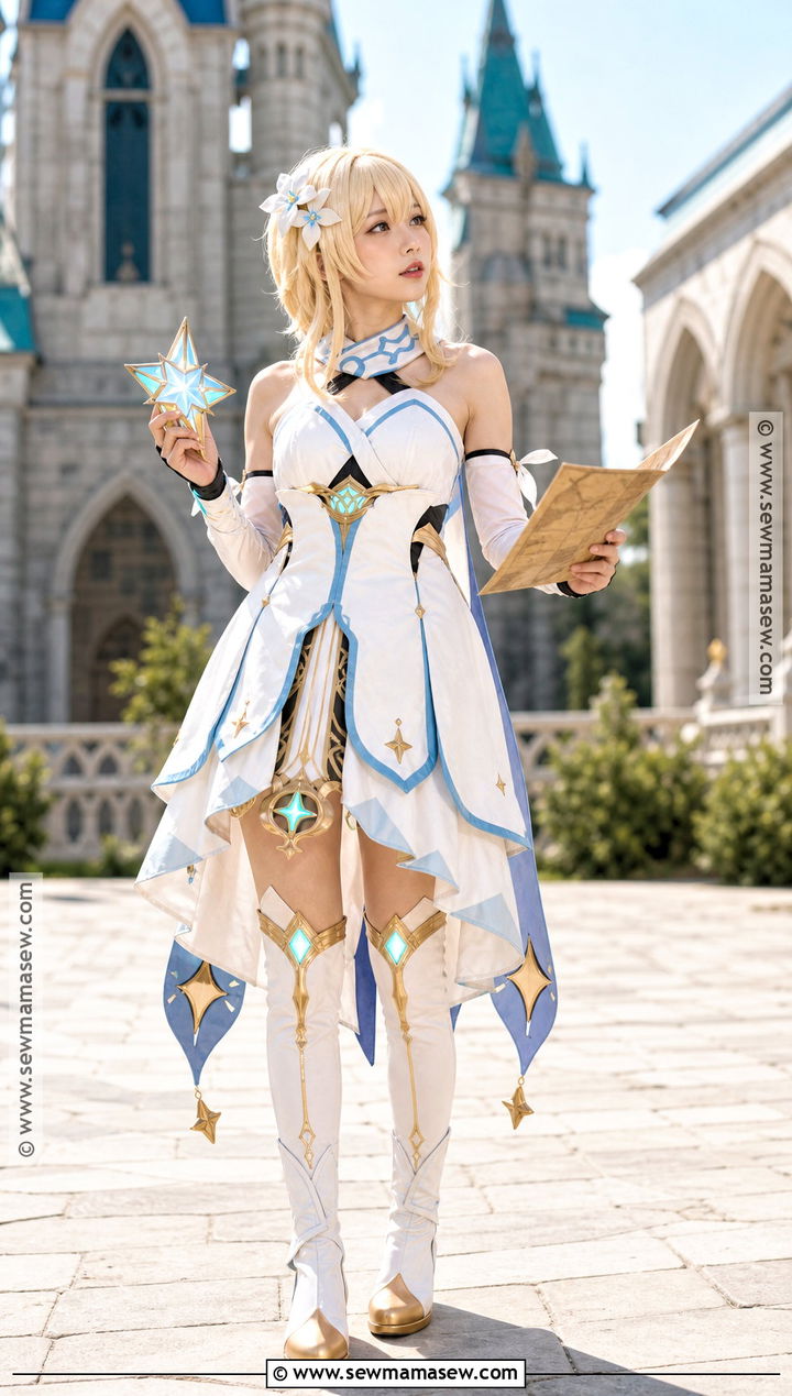 Lumine Cosplay With White Traveler Dress - 30 genshin cosplays