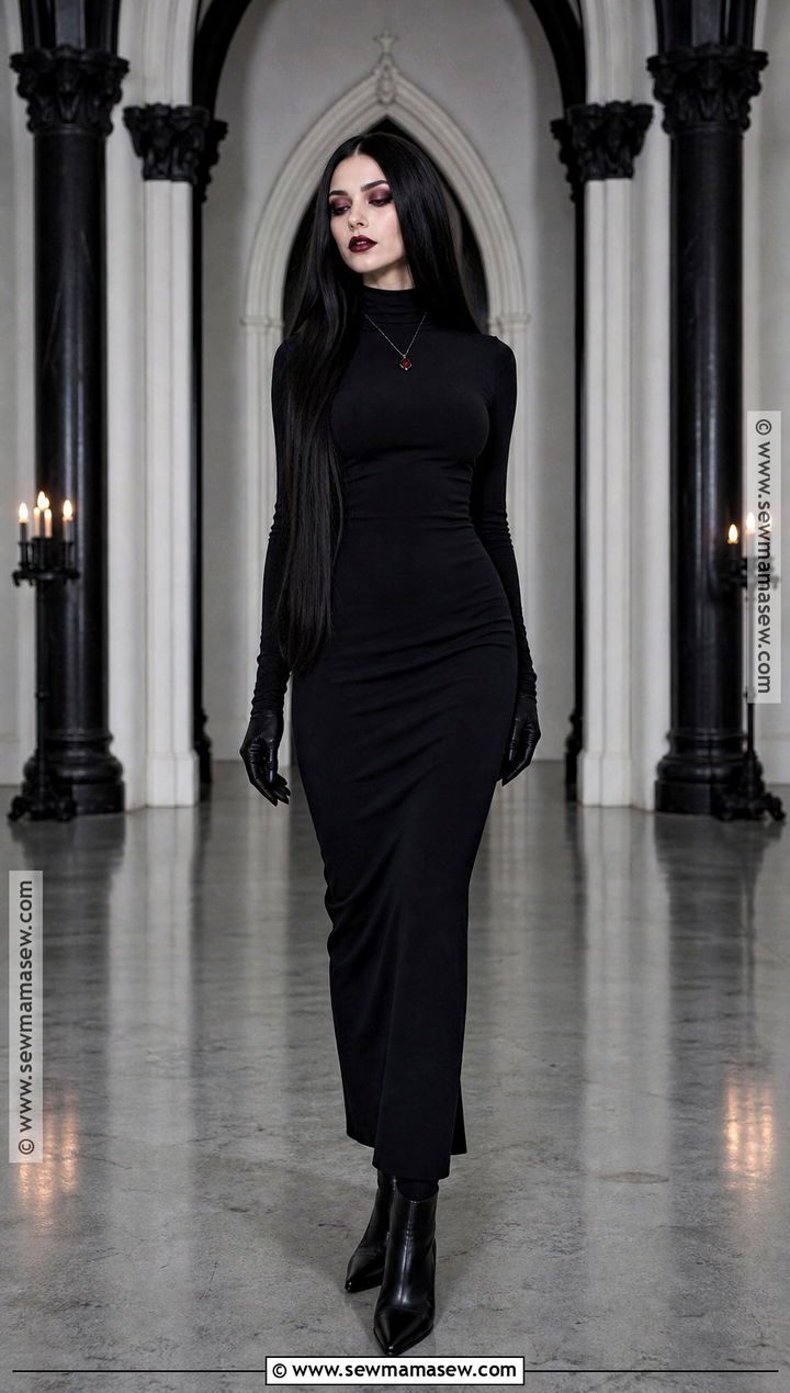 Lust Costume With Black Halter Dress - 30 long black hair halloween costumes