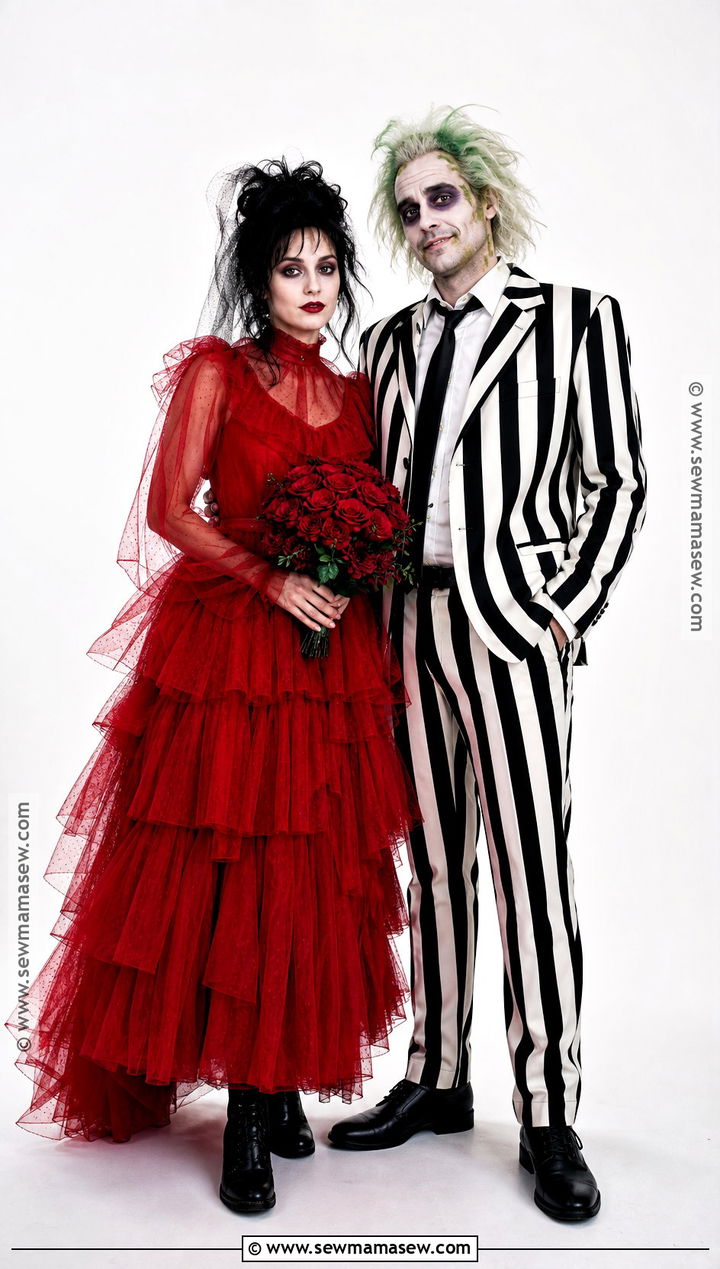 Lydia And Beetlejuice Couple Costume - 30 Matching Couple Outfits Halloween