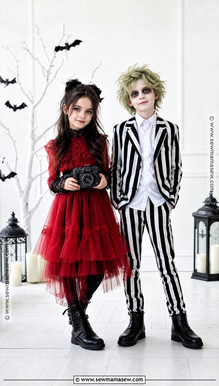 Lydia And Beetlejuice Sibling Costume - 35 brother and sister halloween costumes