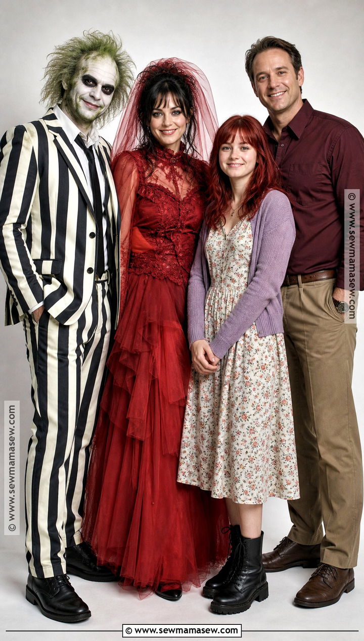 Lydia Barbara Adam And Beetlejuice Family Costume - 30 beetlejuice family costume ideas
