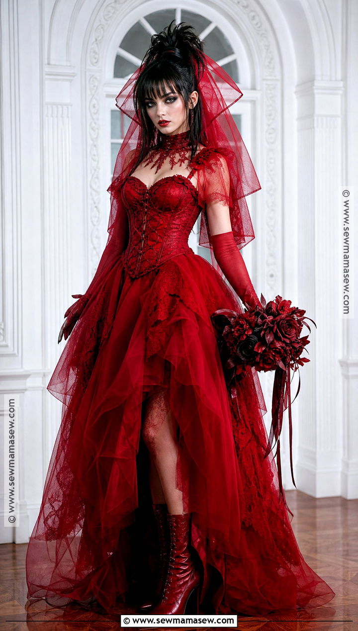 Lydia Deetz Cosplay With Red Dress - 30 unique cosplay ideas