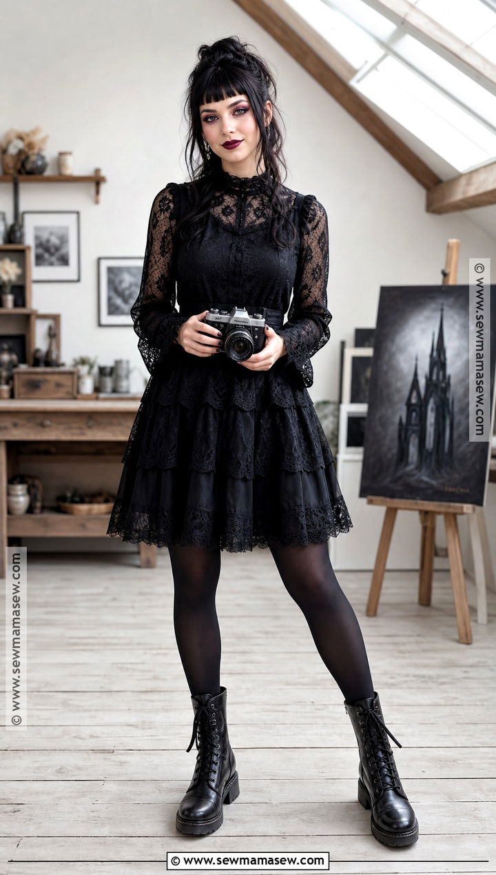 Lydia Deetz Costume With Black Bangs - 35 halloween costumes for black hair