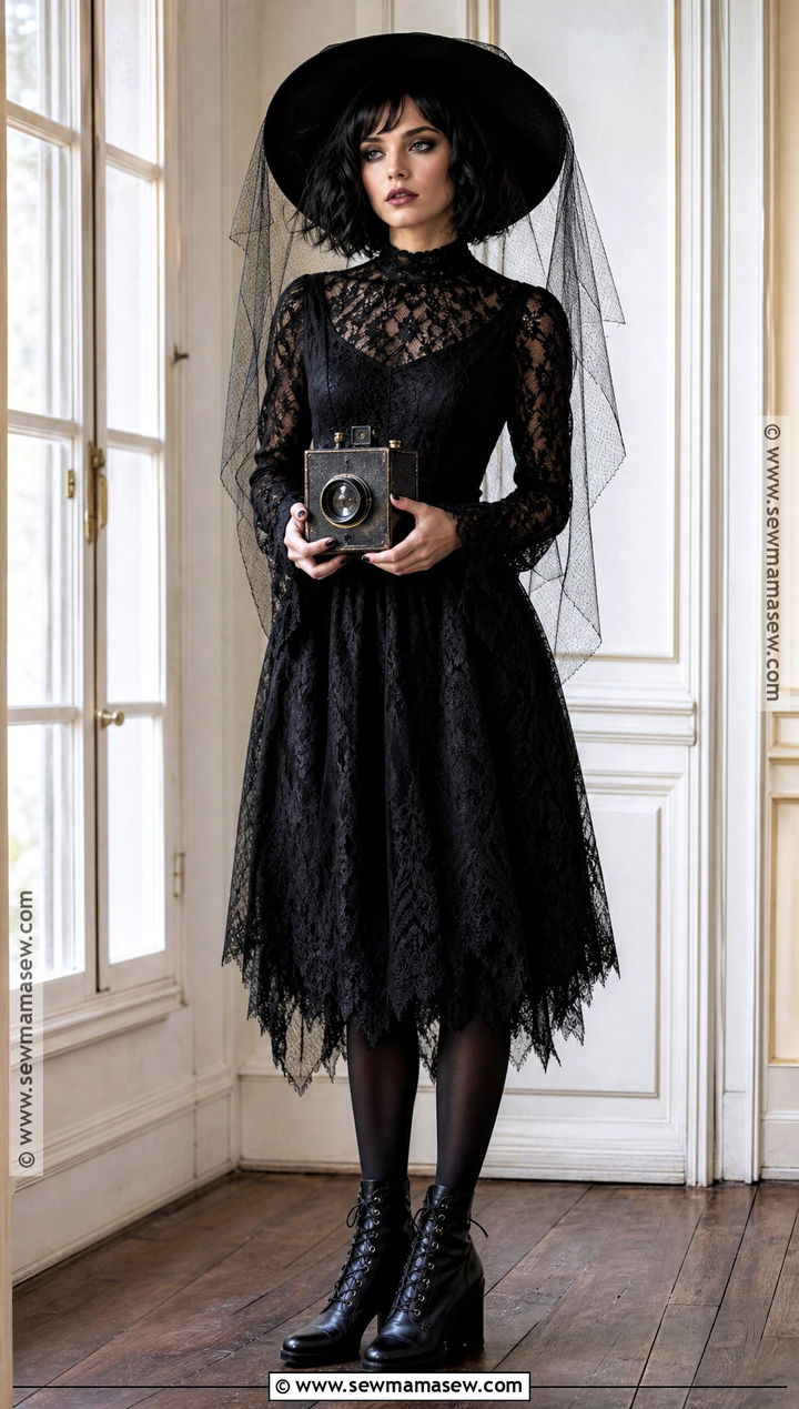 Lydia Deetz Costume With Black Dress - 30 halloween costumes with black dress