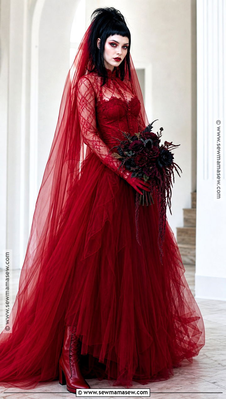 Lydia Deetz Red Bride Costume - 35 bride halloween costume ideas