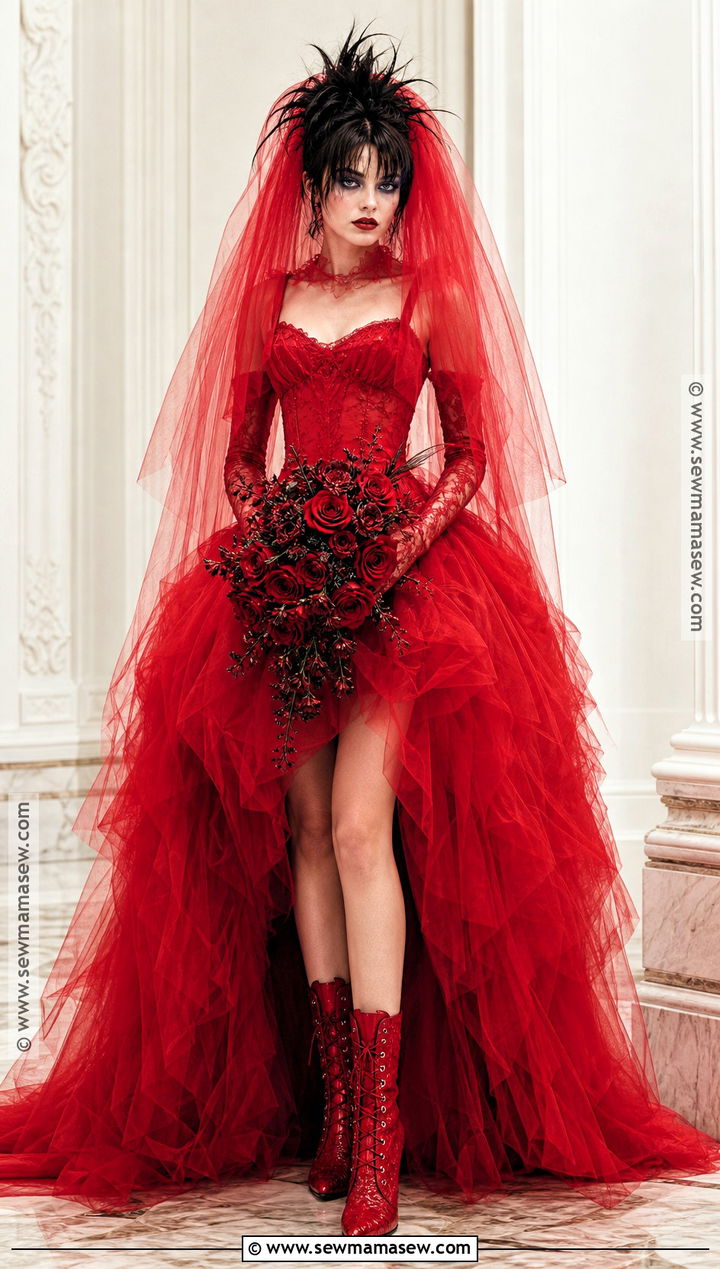 Lydia Deetz Red Bride Costume - 30 halloween bride costumes