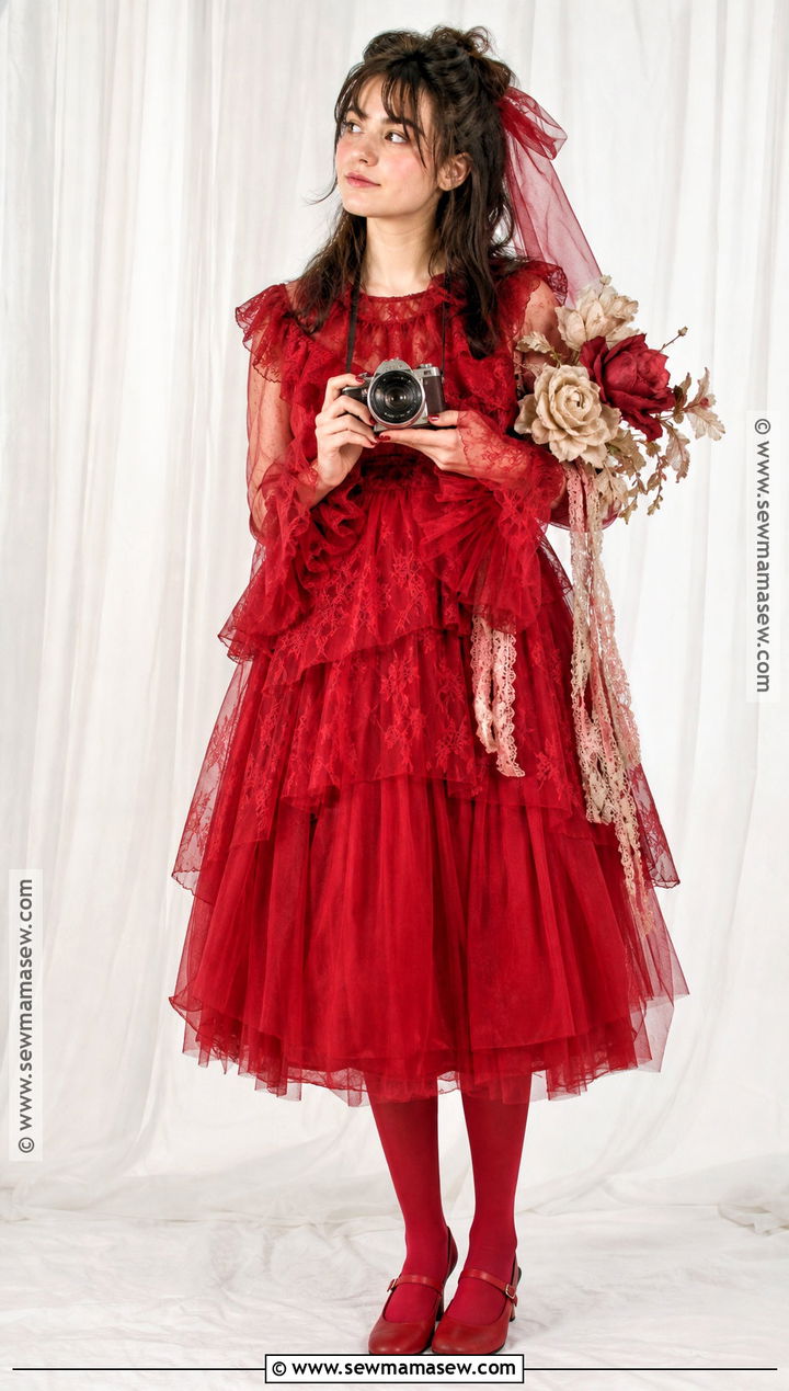 Lydia Deetz Red Dress Costume - 40 brunette halloween costumes