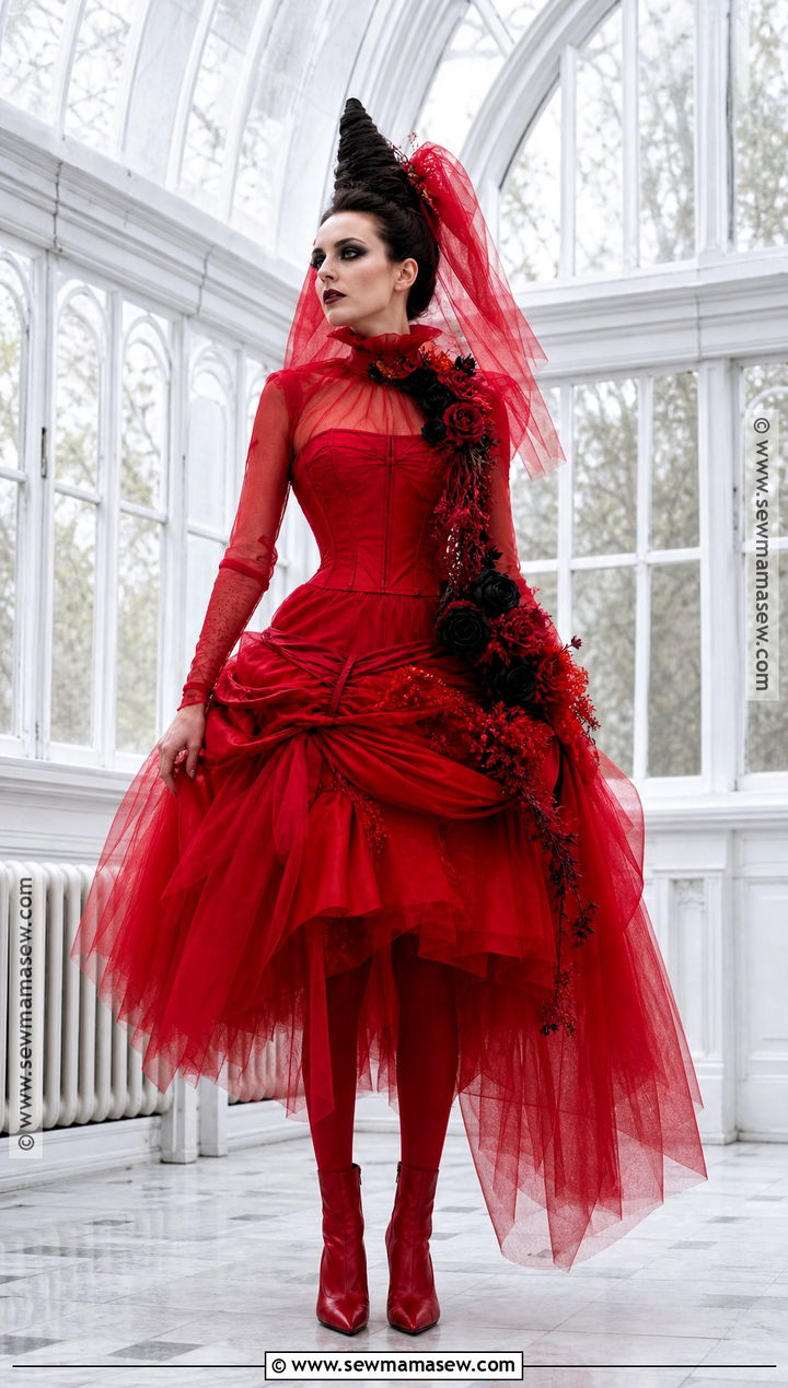 Lydia Deetz Red Dress Costume - 30 Tim Burton Characters Costumes