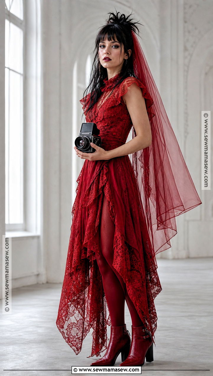 Lydia Deetz Red Dress Costume - 35 80s halloween costumes