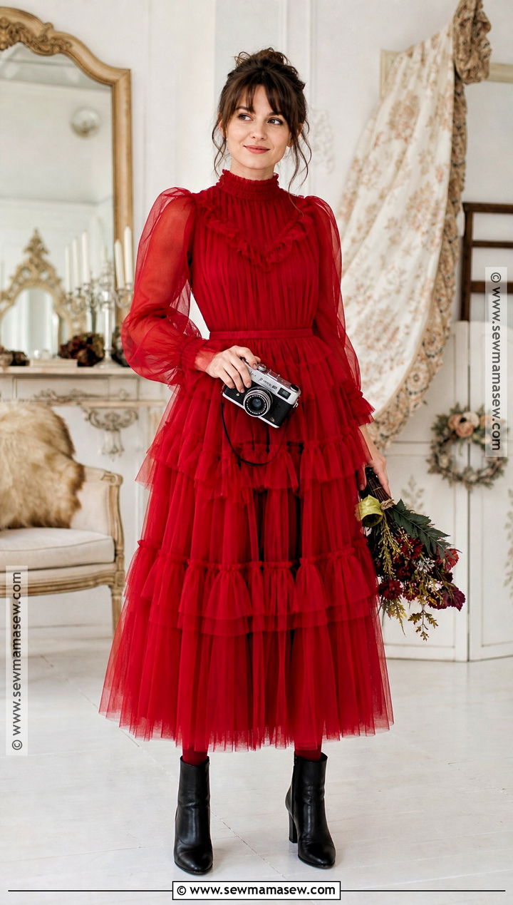 Lydia Deetz Red Dress Costume - 35 brown hair halloween costumes