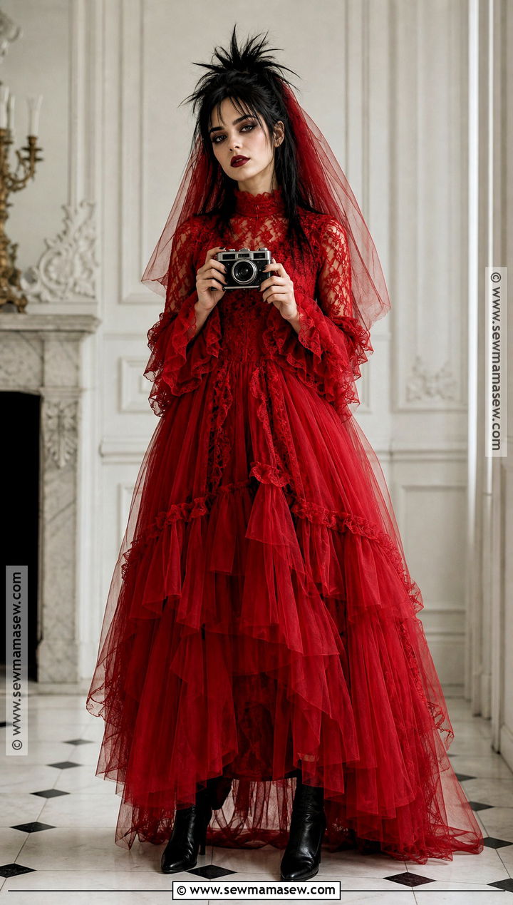 Lydia Deetz Red Dress Movie Costume - 45 movie character costumes