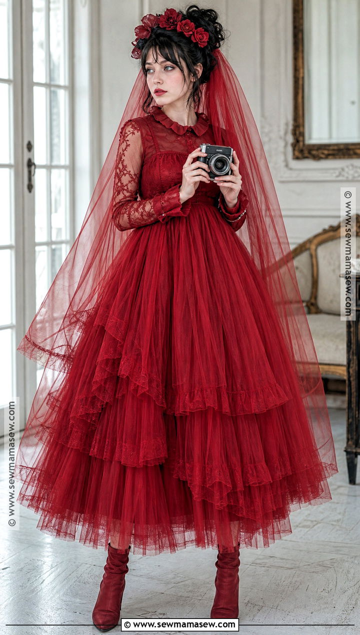 Lydia Deetz Red Dress Movie Costume - 30 halloween costumes movies