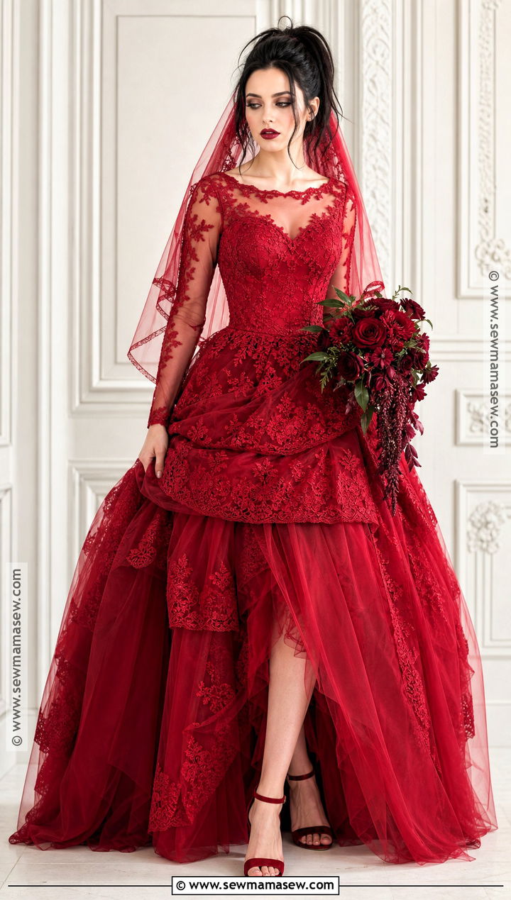 Lydia Deetz Red Wedding Costume - 35 tim burton costumes