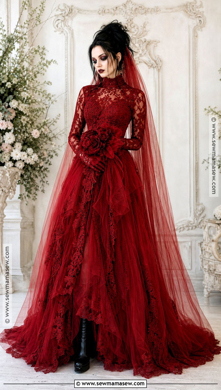 Lydia Deetz Red Wedding Dress Costume - 35 beetlejuice halloween costume ideas