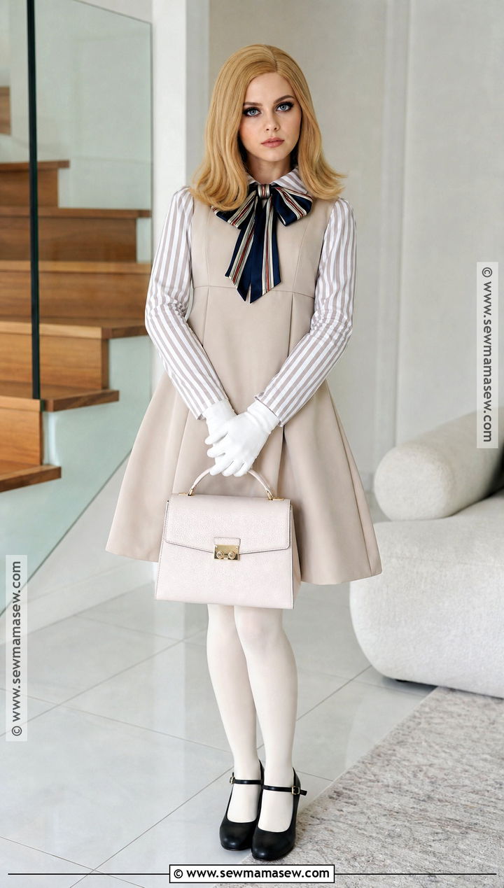 M3GAN Beige Dress Costume - 40 blonde costume ideas