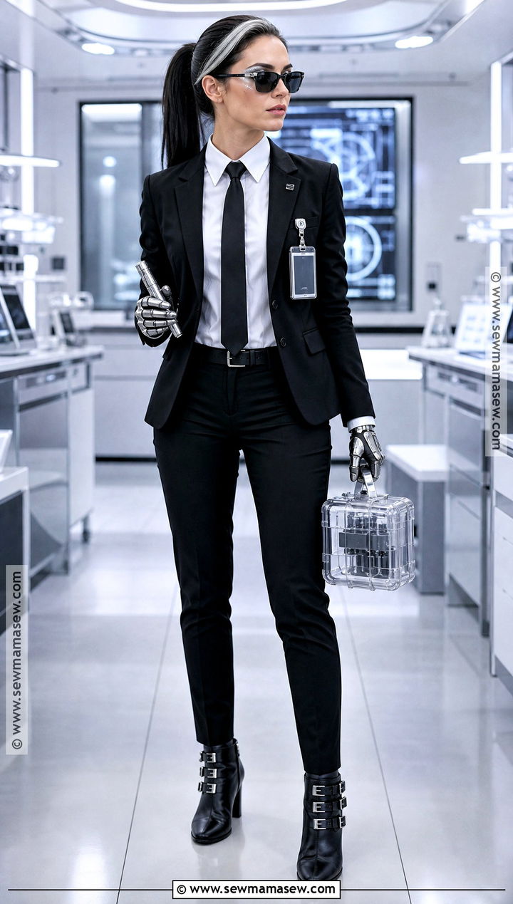 MIB Alien Specialist Costume With Silver Accessories - 30 Mib Costume Ideas for Women
