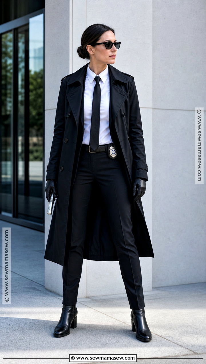 MIB Trench Coat Costume With Black Suit - 30 Mib Costume Ideas for Women