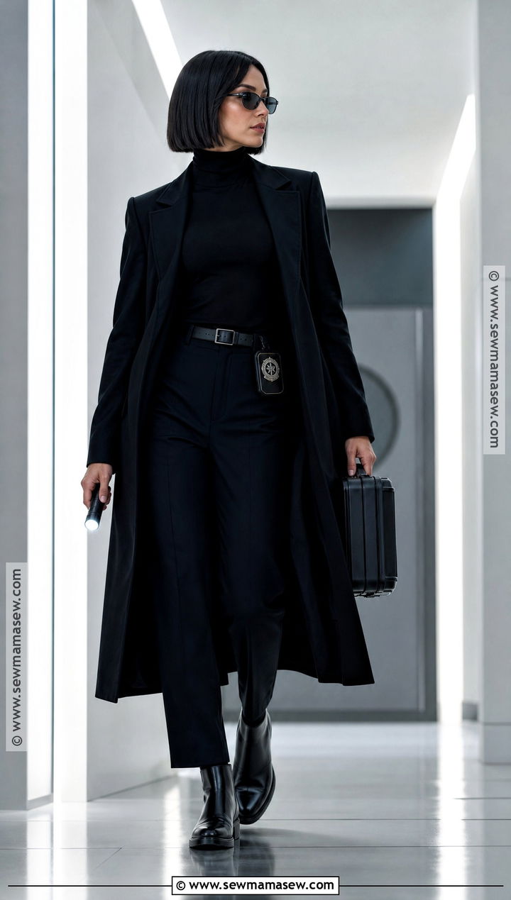 MIB Turtleneck Costume With Long Coat - 30 Mib Costume Ideas for Women