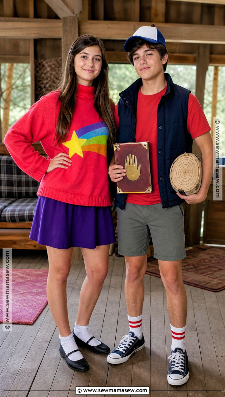 Mabel And Dipper Pines Costume - 30 Brunette Duo Halloween Costumes
