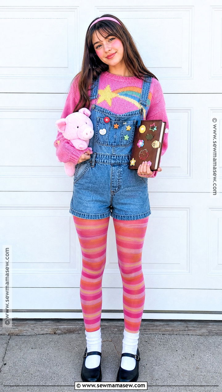Mabel Costume With Denim Short Overalls - 30 halloween costumes with overalls