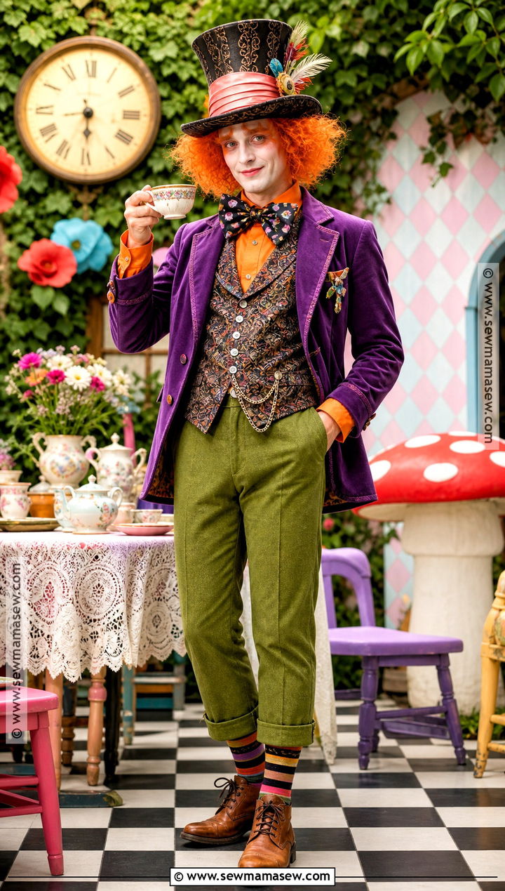 Mad Hatter Costume With Colorful Blazer - 35 book character dress up ideas