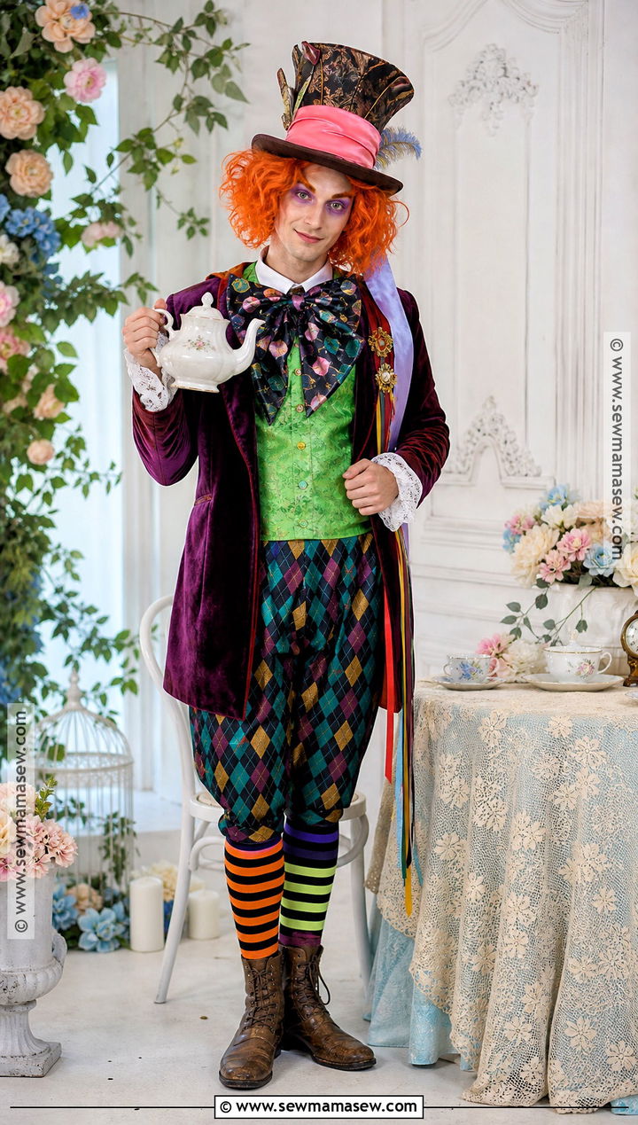 Mad Hatter Costume With Colorful Jacket - 50 halloween costumes ideas