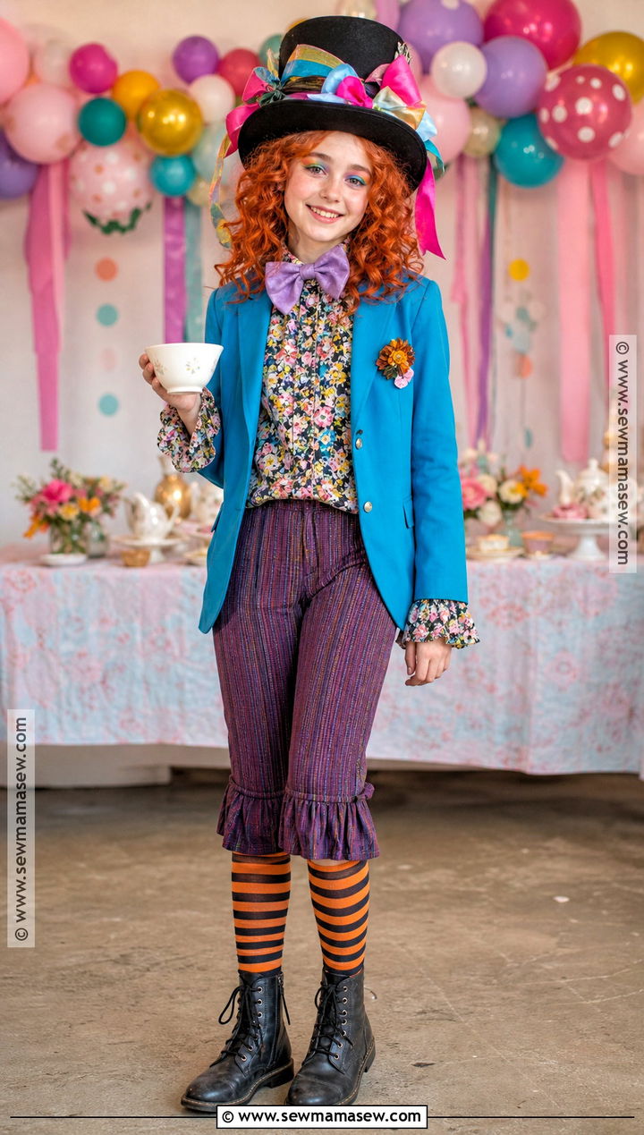 Mad Hatter Costume With Colorful Jacket - 30 halloween costumes for girls 10 12