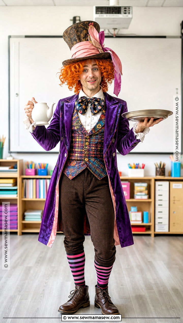 Mad Hatter Costume With Colorful Tailcoat - 30 teacher book week costume ideas