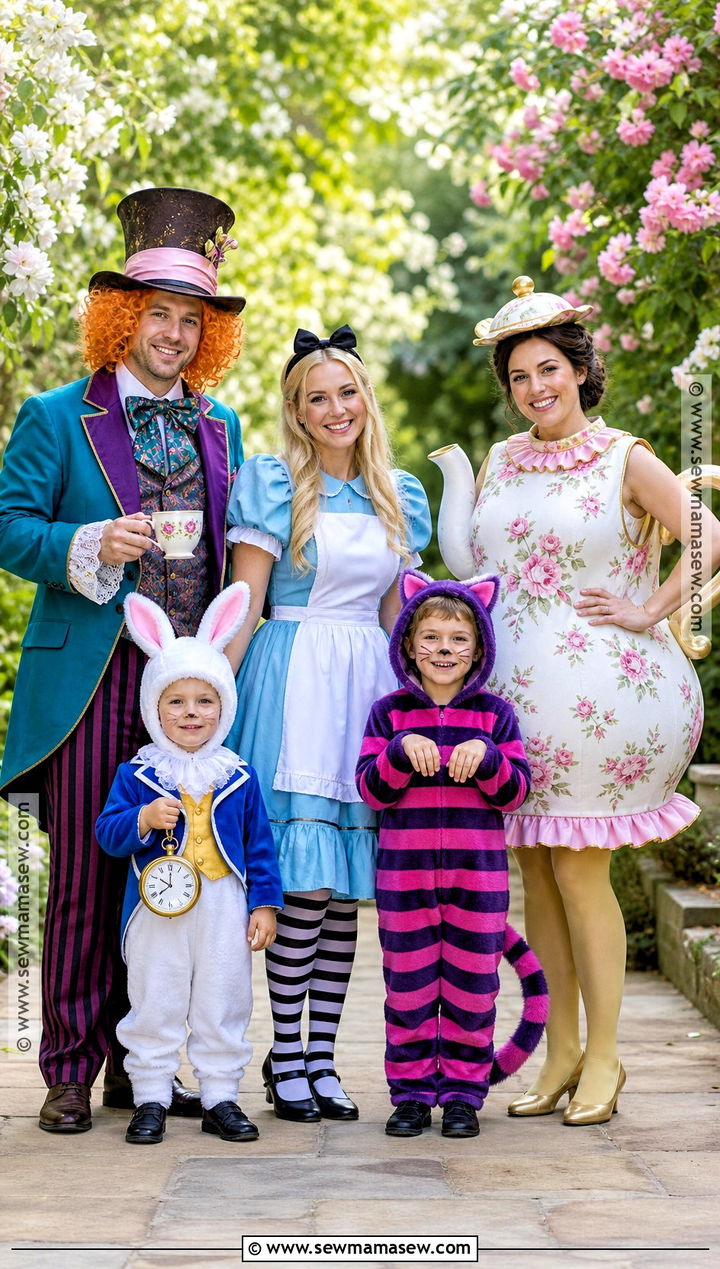 Mad Hatter Family Costume With Tea Party Characters - 50 mad hatter costume ideas