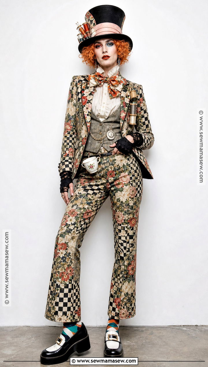 Mad Hatter Pantsuit Costume With Top Hat - 50 mad hatter costume ideas