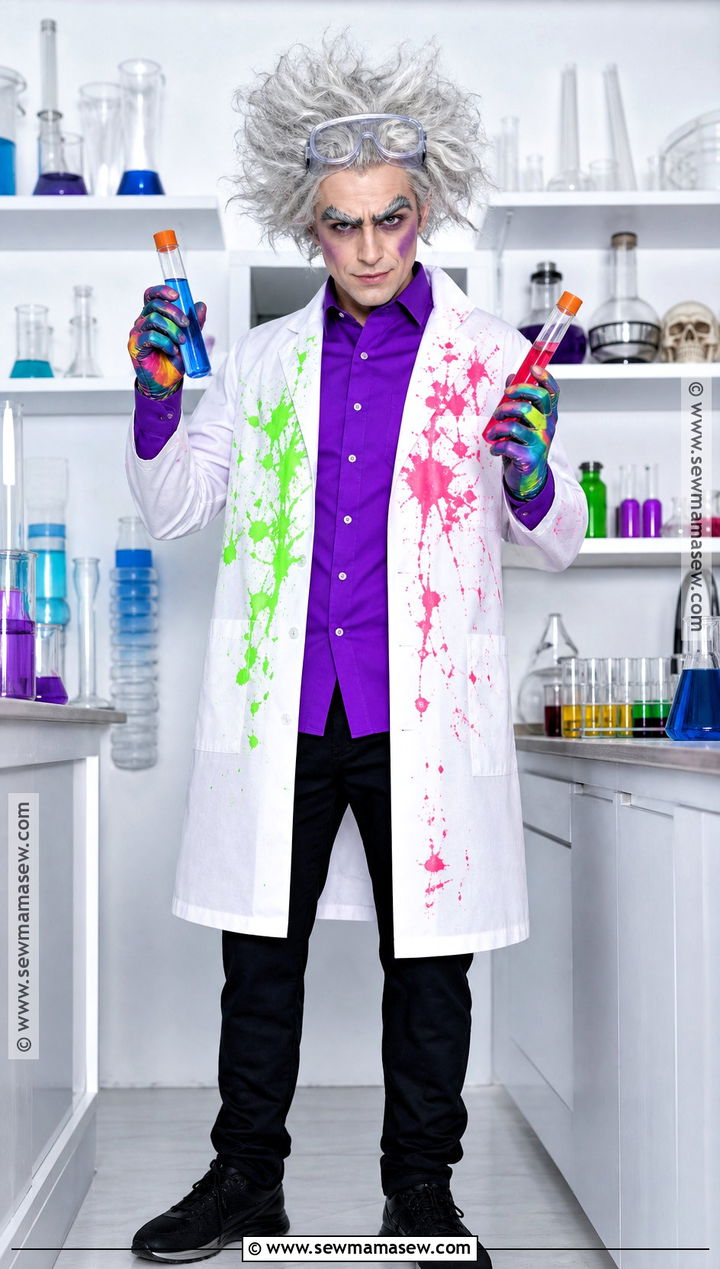 Mad Scientist Costume With White Lab Coat - 35 Halloween Costume Solo Ideas