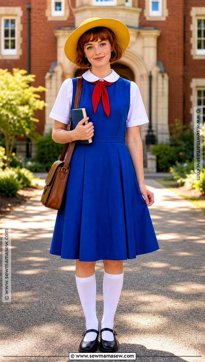 Madeline Blue School Dress Costume - 30 blue costumes
