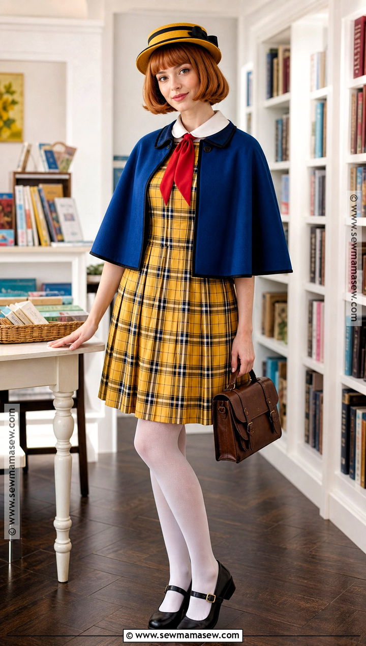 Madeline Costume With Yellow Plaid Dress - 30 madeline costume ideas