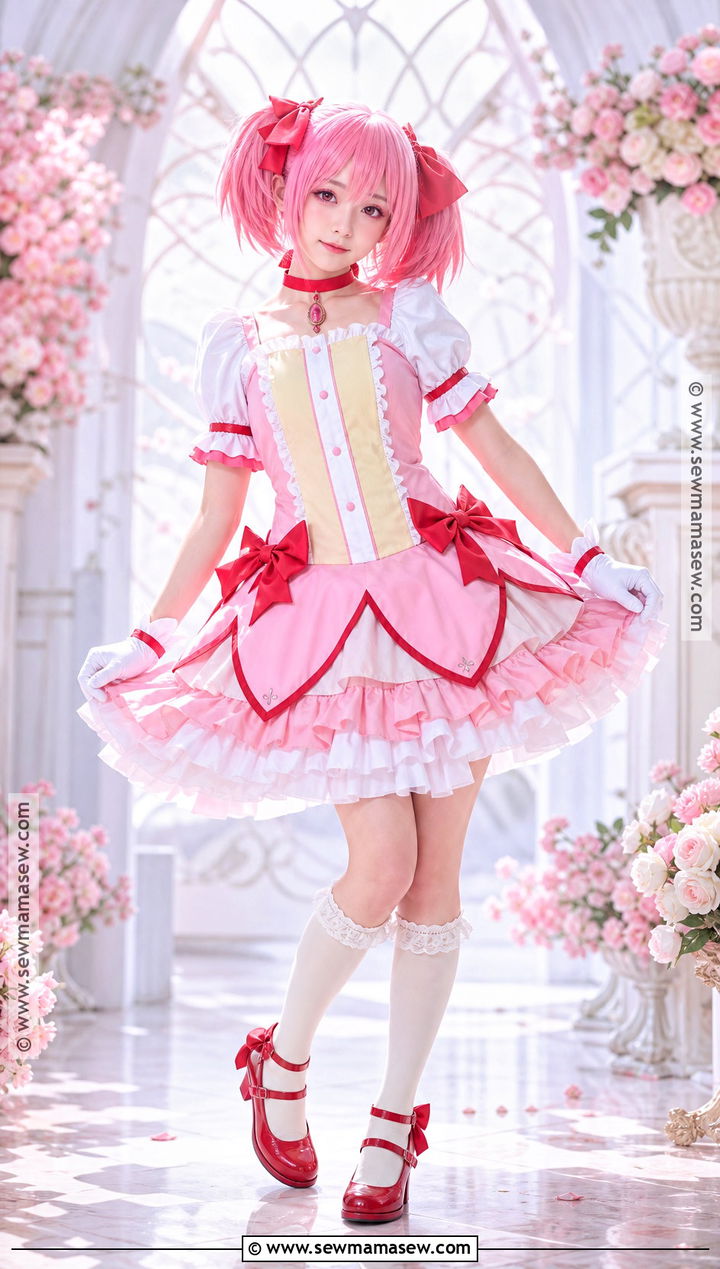 Madoka Kaname Costume With Pink Pigtails - 30 pink hair costume ideas