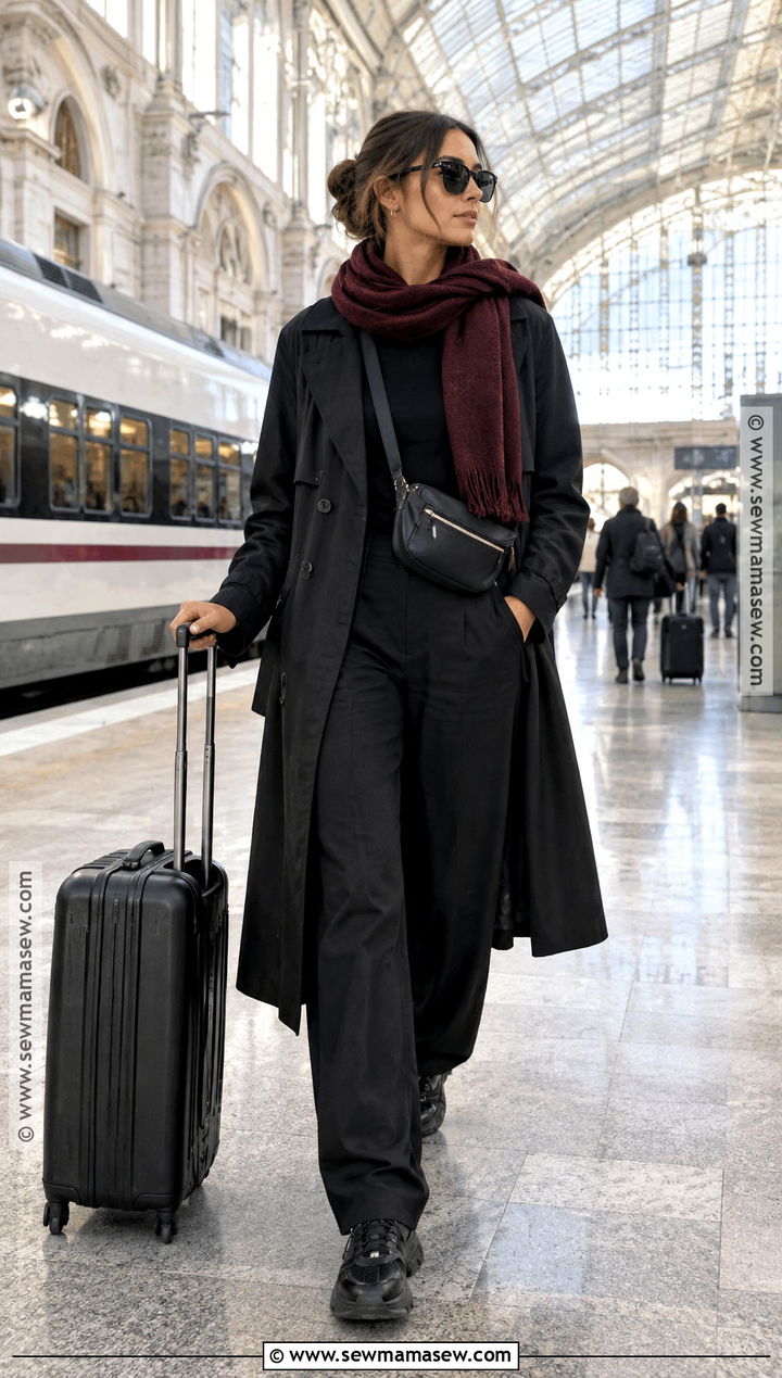 Madrid Fall All Black Travel Outfit - 20 madrid fall outfits