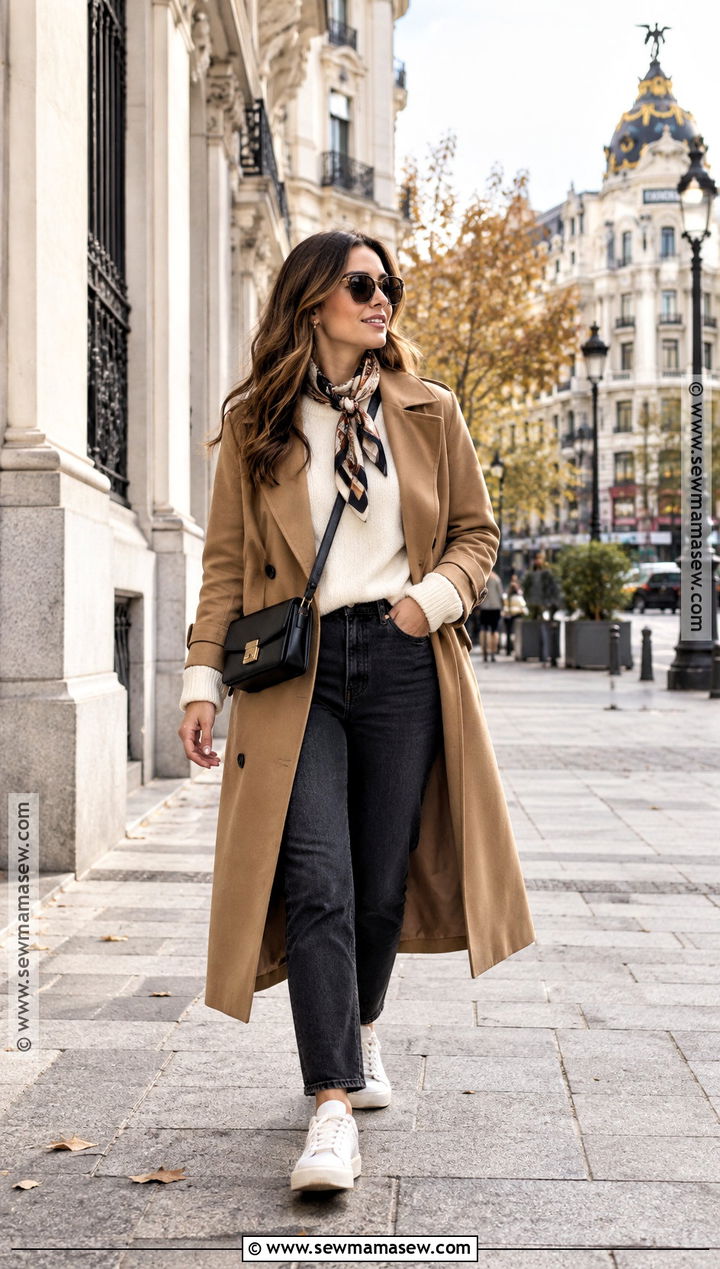 Madrid Fall Outfit With Trench Coat And Jeans - 15 madrid spain outfit idea fall