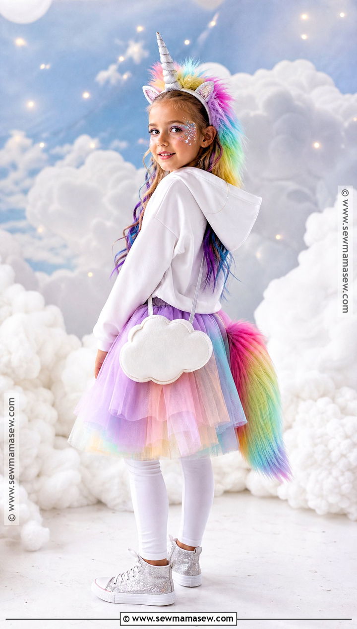 Magical Unicorn Costume With Rainbow Mane - 35 Girl Costume Ideas