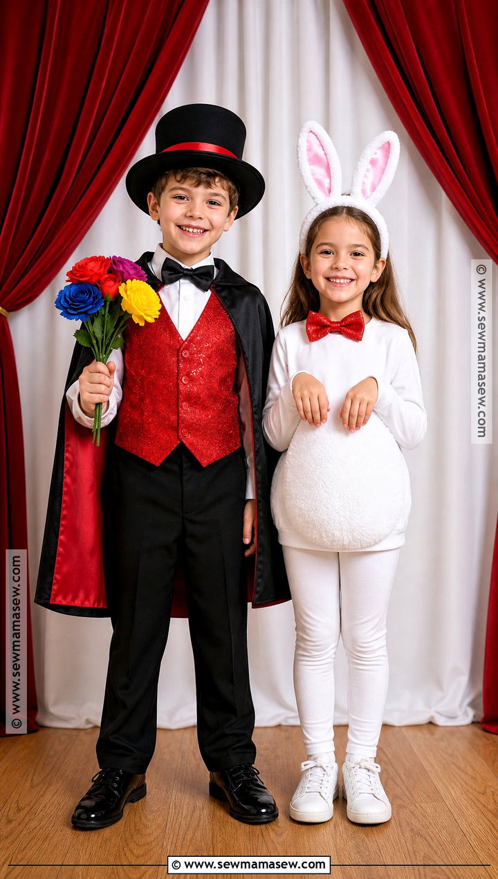 Magician And Rabbit Sibling Costume - 30 sibling halloween costumes boy and for girls