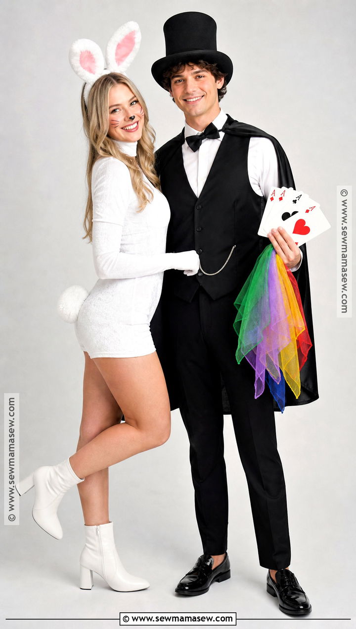 Magician And White Bunny Couple Costume - 30 white bunny halloween costumes