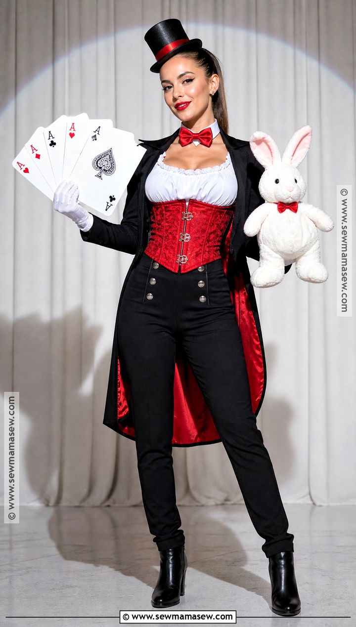Magician Assistant Red Corset Costume - 35 Red Corset Costume Ideas