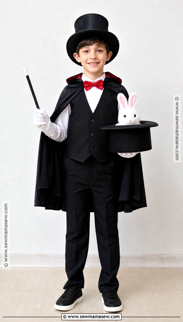 Magician Costume With Red Bow Tie - 30 boys costume ideas