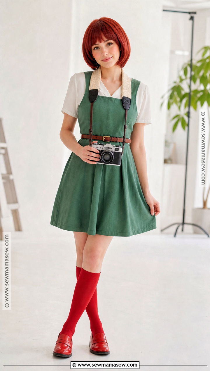 Mahiru Koizumi Cosplay With Green Pinafore Dress - 35 danganronpa cosplay ideas