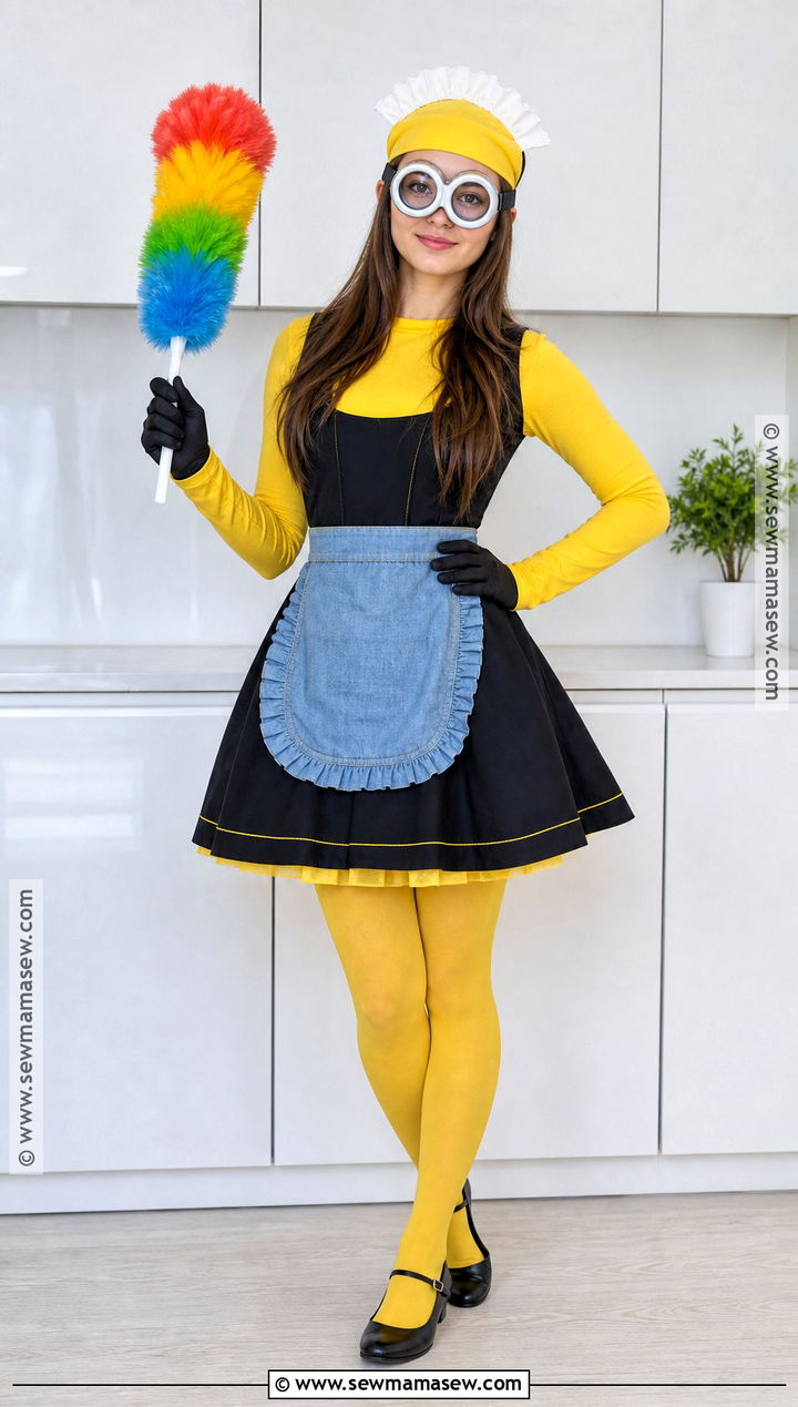 Maid Minion Costume With Feather Duster - 30 minons outfit costume ideas