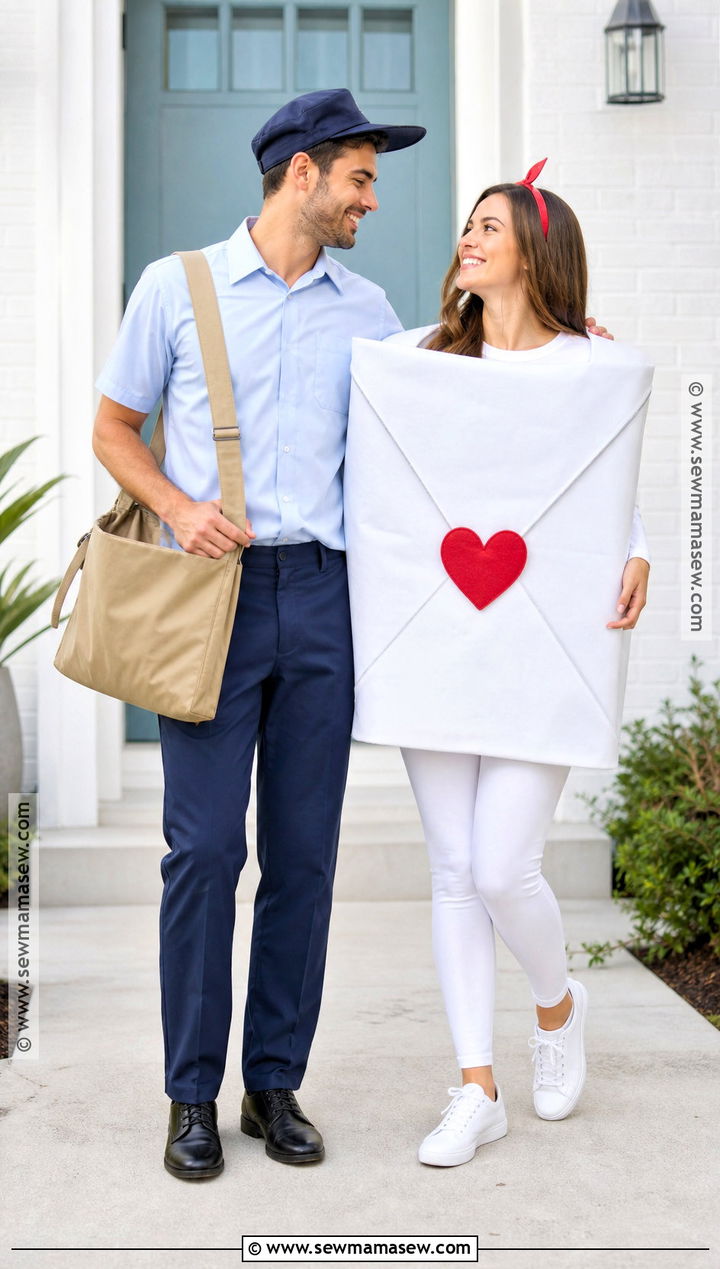 Mail Carrier And Love Letter Couple Costume - 30 unique couple costumes