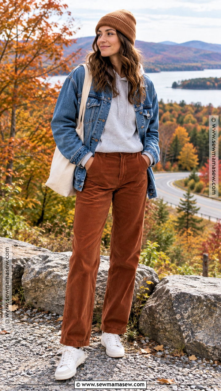 Maine Fall Denim Jacket And Corduroy Pants Outfit - 20 maine outfits fall