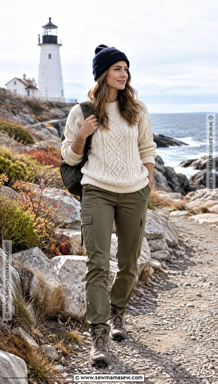 Maine Fall Fisherman Sweater And Cargo Pants Outfit - 20 maine outfits fall